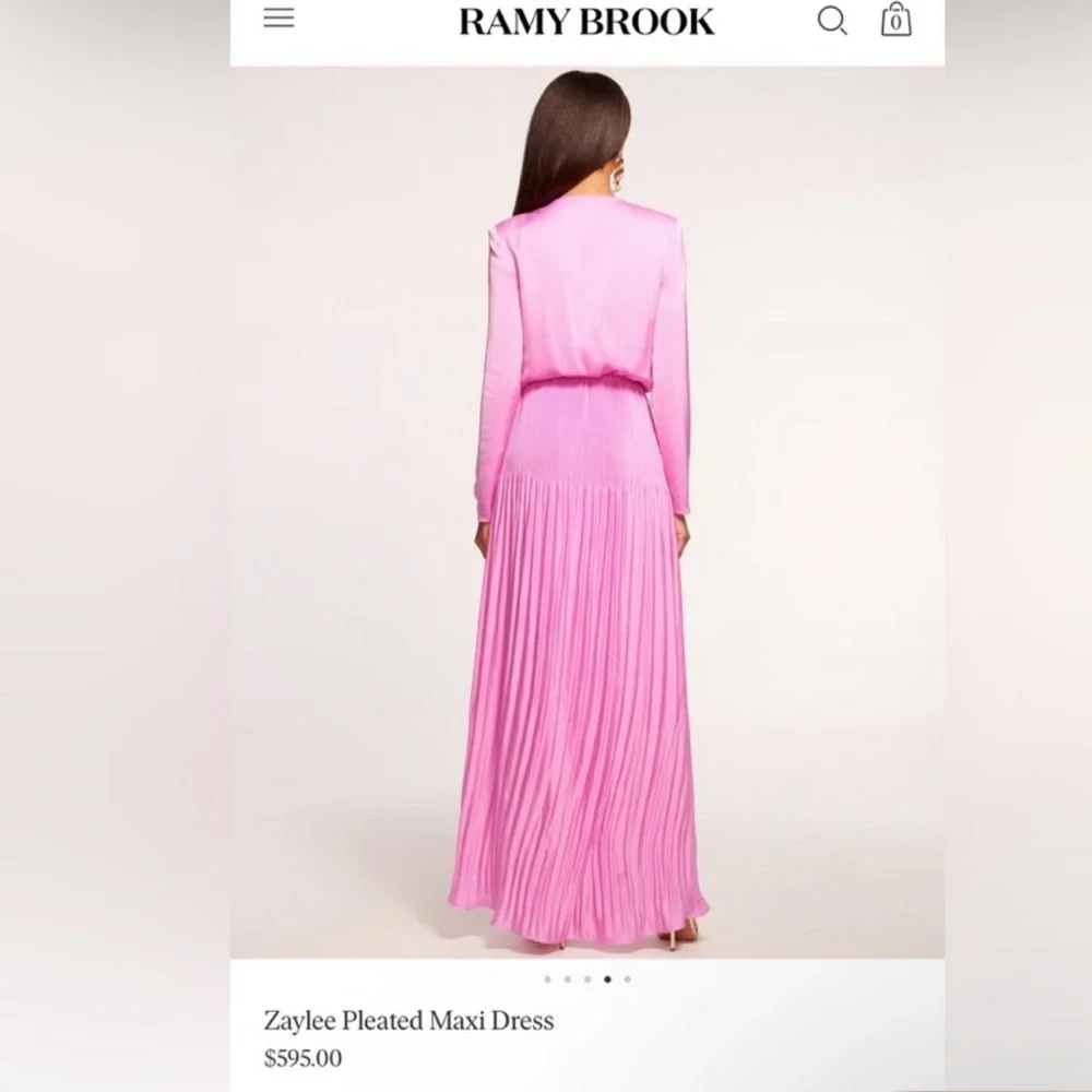 Ramy Brook Vibrant Pink Long Sleeve Dress - Picture 2 of 2